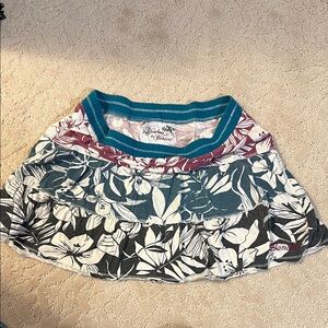 Floral Patterned Mini Skirt in Black and White